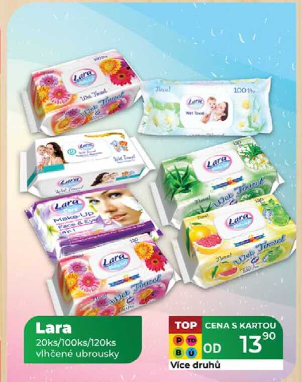 Lara 20ks/100ks/120ks Wet Towel vlhčené ubrousky