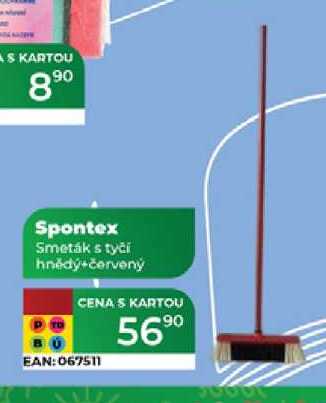 Spontex Smeták s tyčí hnědý červený 