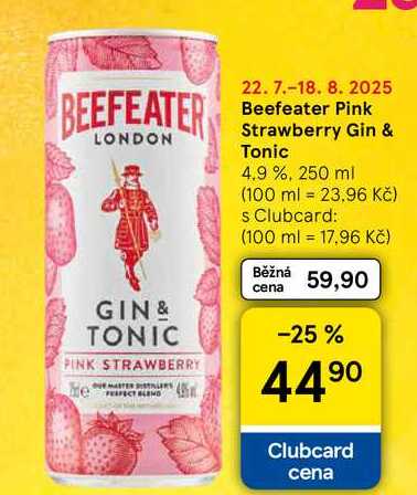 Beefeater Pink Strawberry Gin & Tonic 4.9 %, 250 ml  