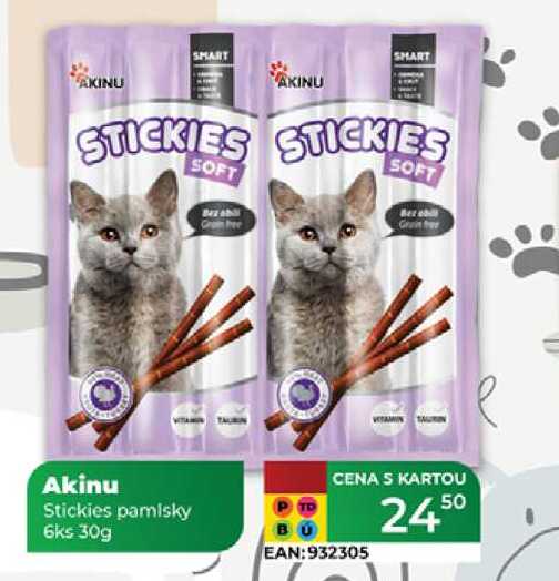 Akinu Stickies pamlsky 6ks 30g 