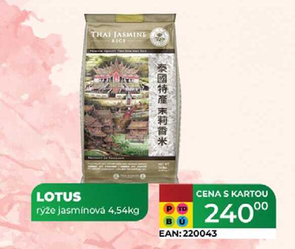 LOTUS rýže jasmínová 4,54kg 