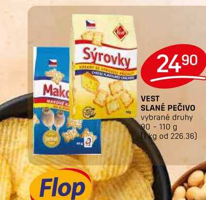 VEST SLANÉ PEČIVO vybrané druhy 90-110 g 