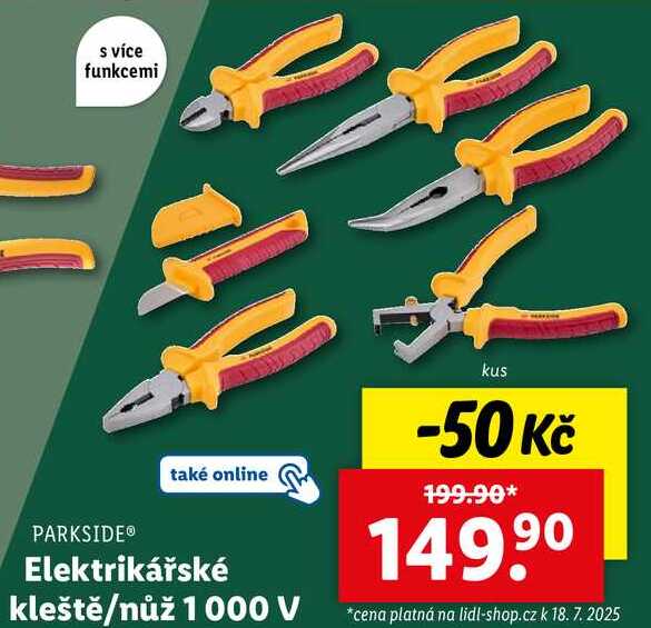 Elektrikářské kleště/nůž 1000 V 