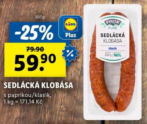 SEDLÁCKÁ KLOBÁSA, 350 g