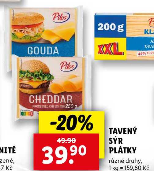 TAVENÝ SÝR PLÁTKY, 250 g
