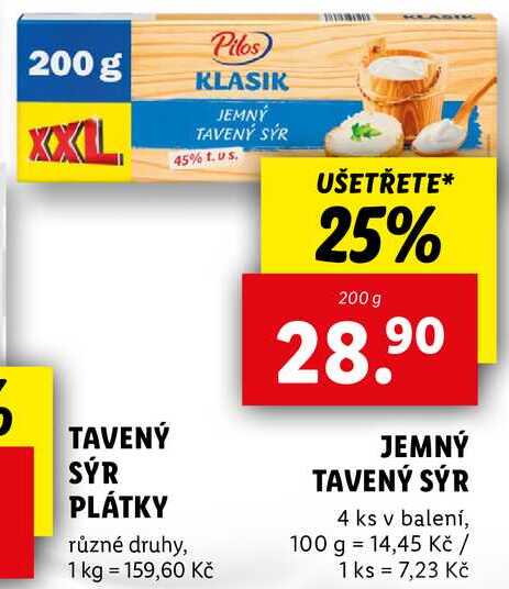 JEMNÝ TAVENÝ SÝR, 200 g