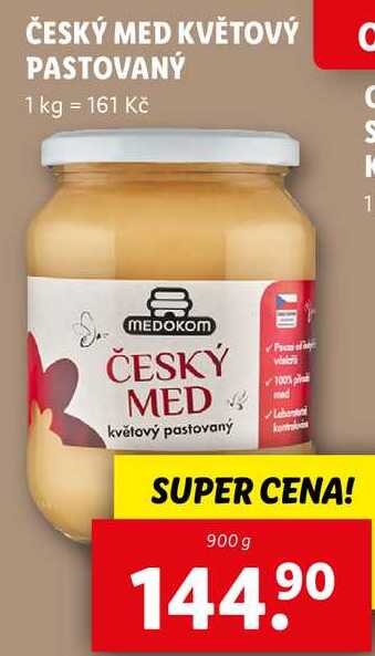 ČESKÝ MED KVĚTOVÝ PASTOVANÝ, 900 g