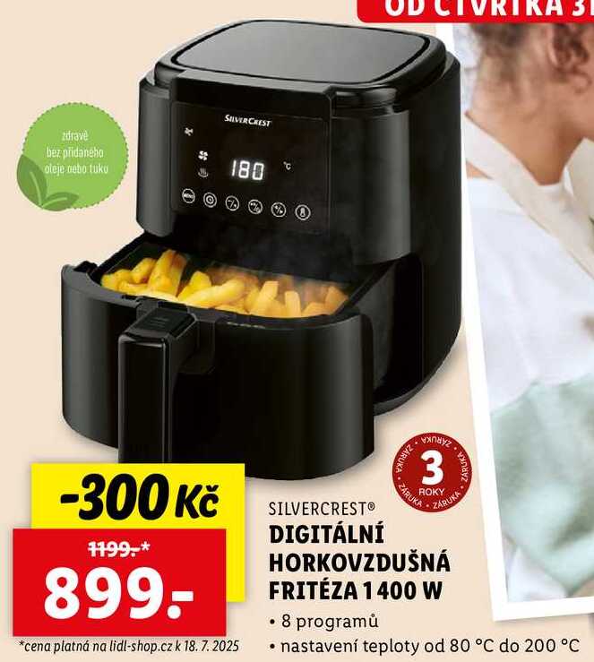 DIGITÁLNÍ HORKOVZDUŠNÁ FRITÉZA 1400 W