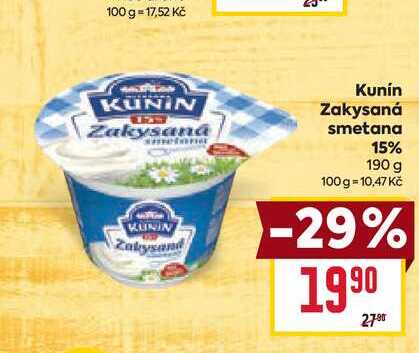 Kunín Zakysaná smetana 15% 190 g 