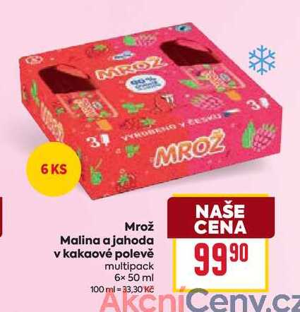 Mrož Malina a jahoda v kakaové polevě multipack 6x 50 ml