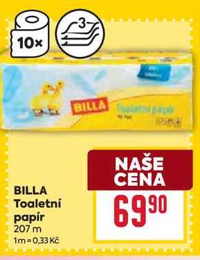 BILLA Toaletní papír 207 m 