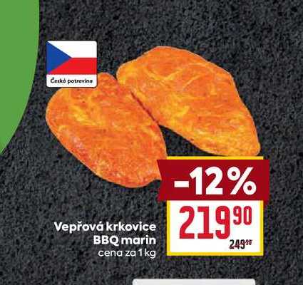 Vepřová krkovice BBQ marin cena za 1 kg