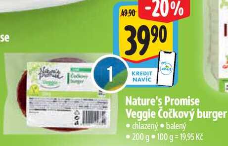 Nature's Promise Veggie Čočkový burger, 200 g