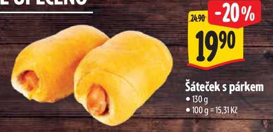 Šáteček s párkem, 130 g