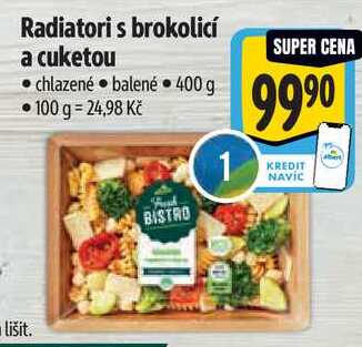 Radiatori s brokolicí a cuketou, 400 g