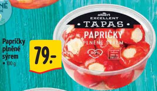 Papričky plněné sýrem, 100 g 