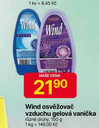 Wind osvěžovač vzduchu gelová vanička různé druhy, 150 g