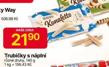 Konafetto Trubičky s náplní různé druhy, 140 g
