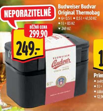 Budweiser Budvar Original Thermobag, 6x 0,5 l