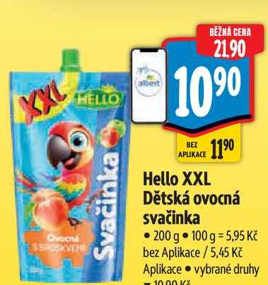  Hello XXL Dětská ovocná svačinka 200 g 