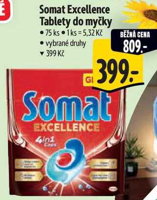 Somat Excellence Tablety do myčky, 75 ks 