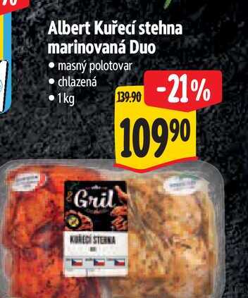 Albert Kuřecí stehna marinovaná Duo  1 kg