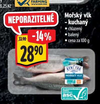 Mořský vlk - kuchaný 100 g