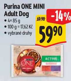 Purina ONE MINI Adult Dog, 4x 85 g 