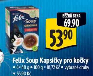 Felix Soup Kapsičky pro kočky, 6x 48 g 