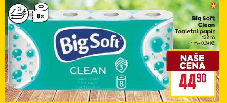 Big Soft Clean Toaletní papír 132 m