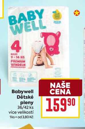 Babywell Dětské pleny 36/42 ks 