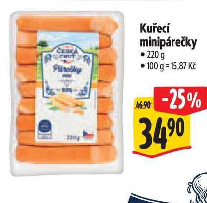  Kuřecí minipárečky  220g  