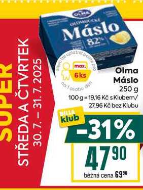 Olma Máslo 250g