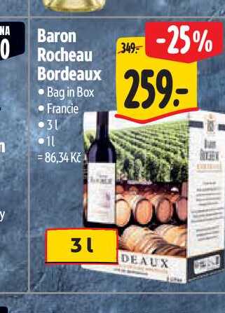  Baron Rocheau Bordeaux  3 l