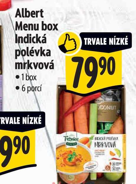 Albert Menu box Indická polévka mrkvová   1 box 