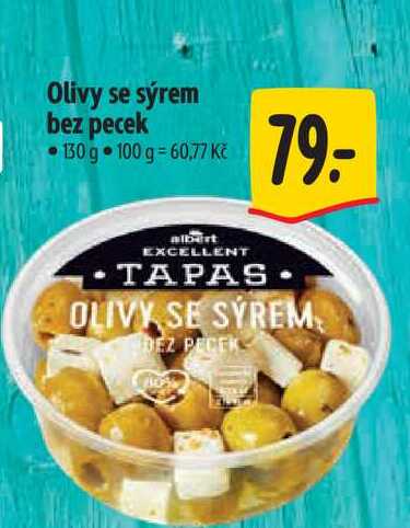Olivy se sýrem bez pecek 130 g 