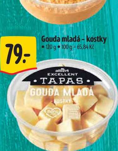 Gouda mladá - kostky 120 g  