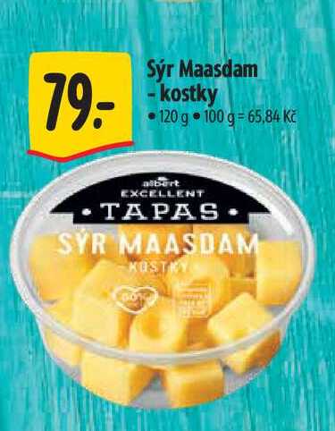 Sýr Maasdam - kostky 120 g 