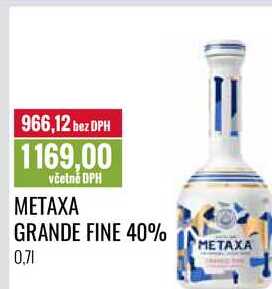 METAXA GRANDE FINE 40% 0,7l