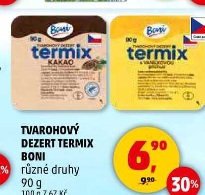 TVAROHOVÝ DEZERT TERMIX BONI různé druhy, 90 g  