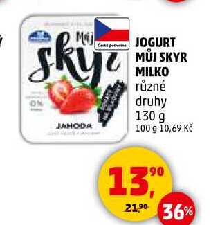 JOGURT MŮJ SKYR MILKO různé druhy, 130 g 