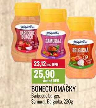 BONECO OMÁČKY Barbecue burger, Samuraj, Belgická, 220g 
