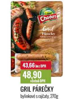 GRIL PÁREČKY bylinkové s rajčaty, 270g 
