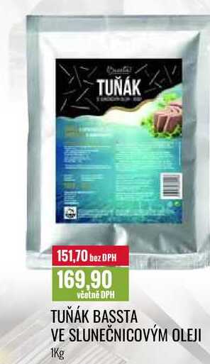 TUŇÁK BASSTA VE SLUNEČNICOVÝM OLEJI 1Kg 