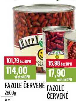 FAZOLE ČERVENÉ 2600g