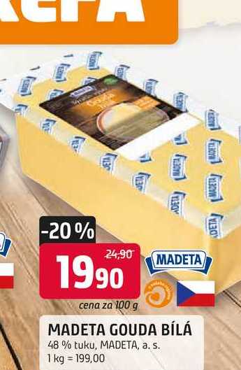 MADETA GOUDA BÍLÁ 48% tuku, 100g