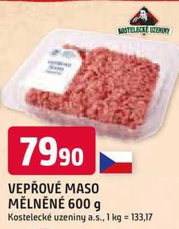 VEPŘOVÉ MASO MĚLNĚNÉ 600 g 