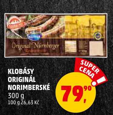 KLOBÁSY ORIGINÁL NORIMBERSKÉ, 300 g 