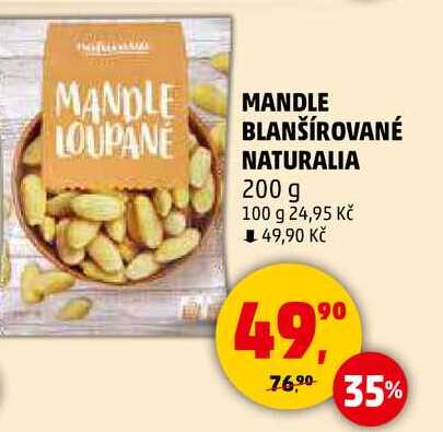 MANDLE LOUPANE BLANŠÍROVANÉ NATURALIA, 200 g  