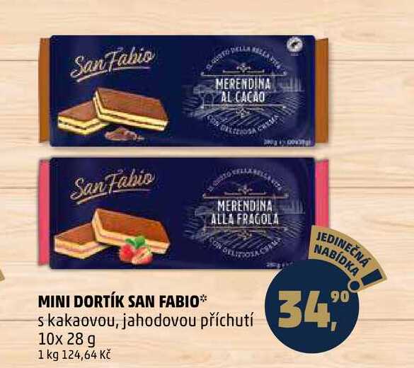 MINI DORTÍK SAN FABIO s kakaovou, jahodovou příchutí, 10x 28 g 